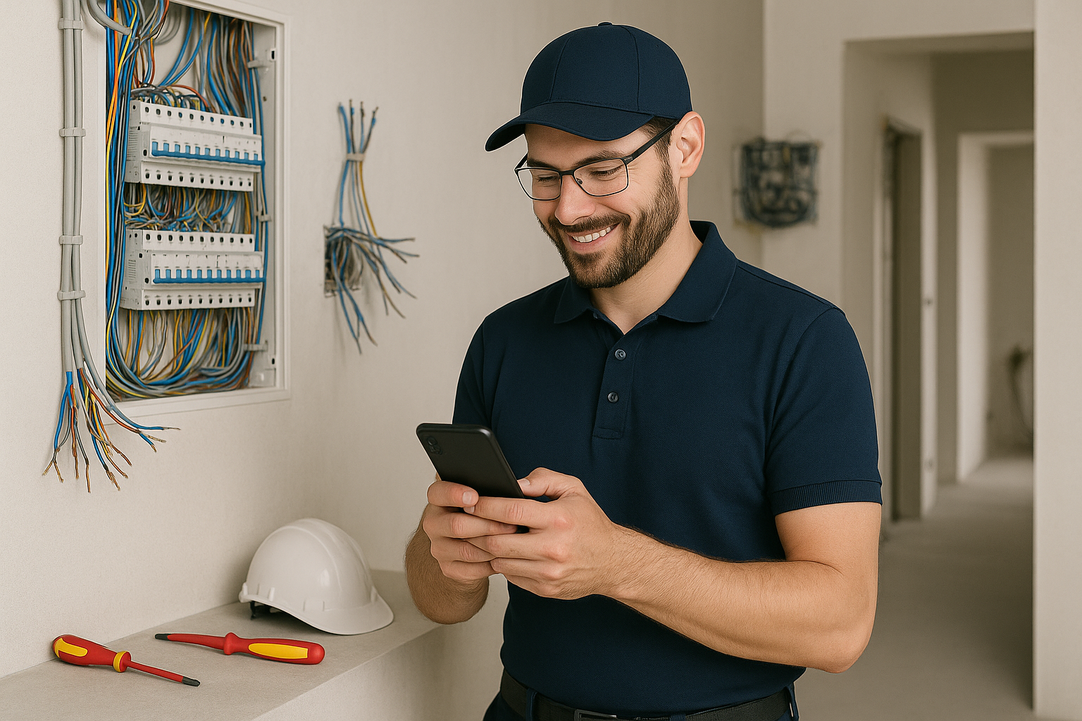 Voltavo App mit Elektrikerwerkzeug